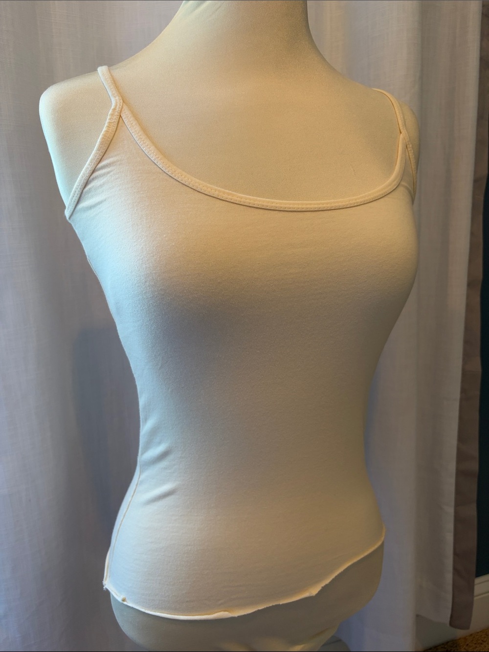 LA Made Cream Spaghetti Strap Tank Top